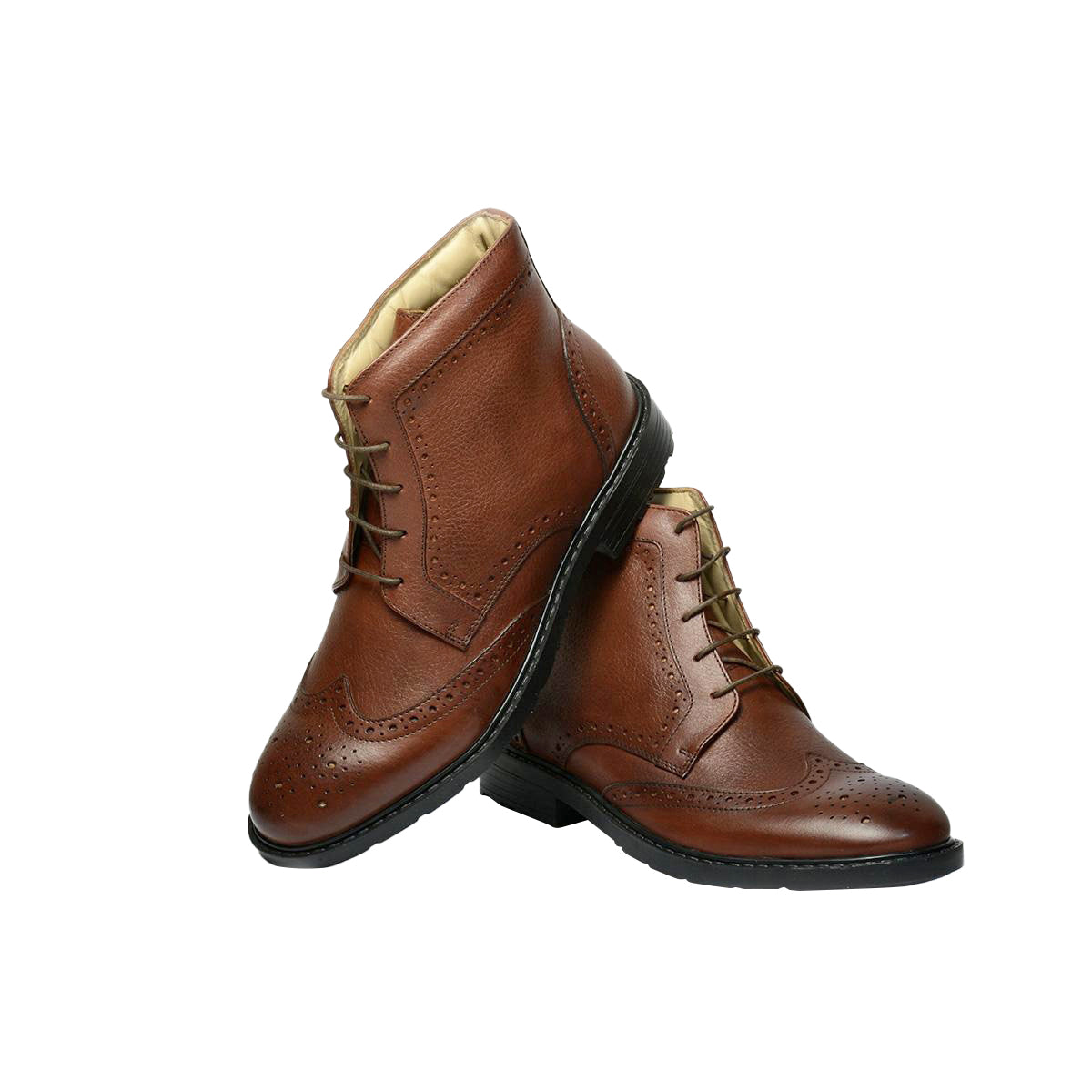 Men Leather Ankle Brogue Boots ǀ IMOLA 6257