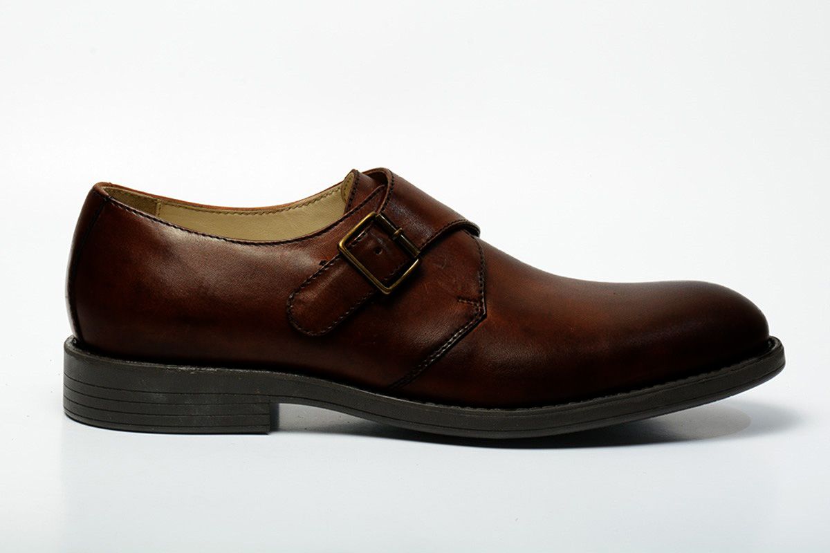 Men Tan Leather Formal Monks ǀ Lucca 4303(a)