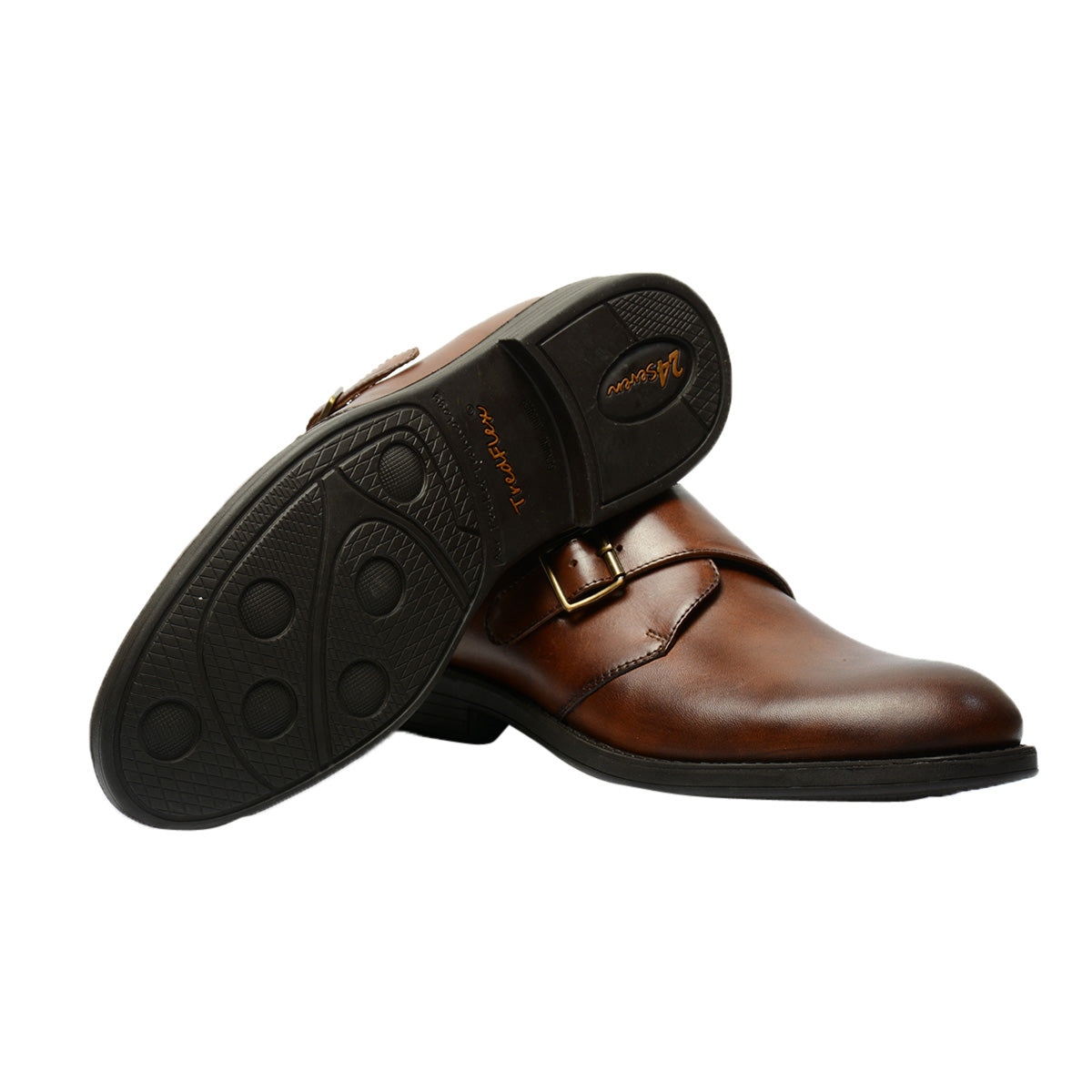 Men Tan Leather Formal Monks ǀ Lucca 4303(a)