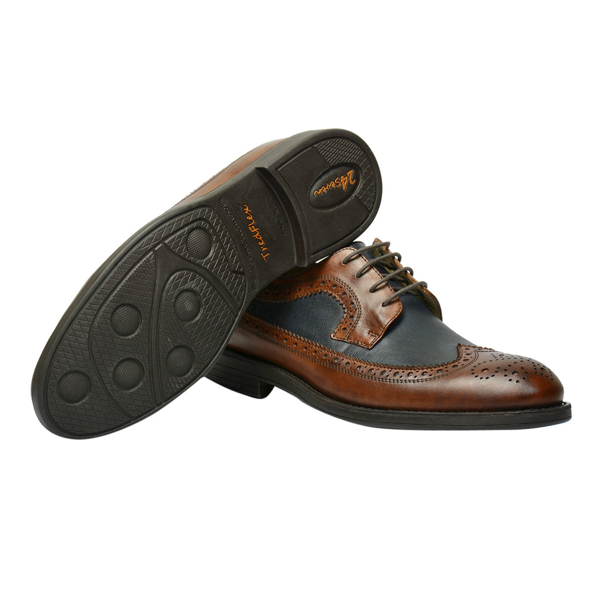 Men Tan Brown Leather Brogues ǀ Lucca 5967