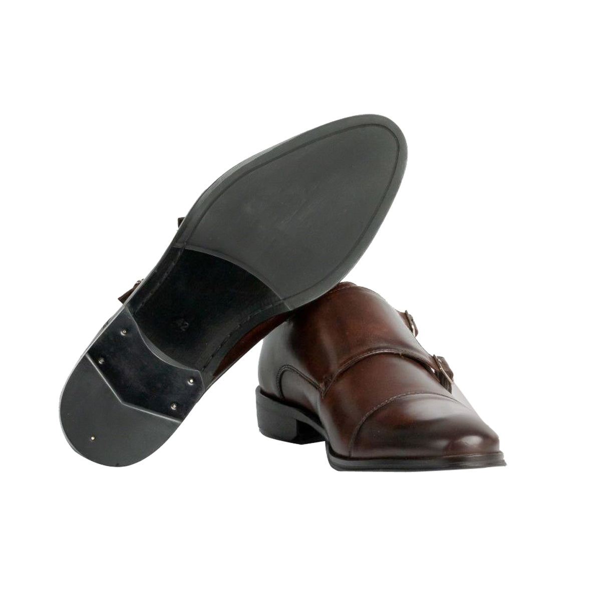 Men Leather Double Strap Monks ǀ RICARDO 6751