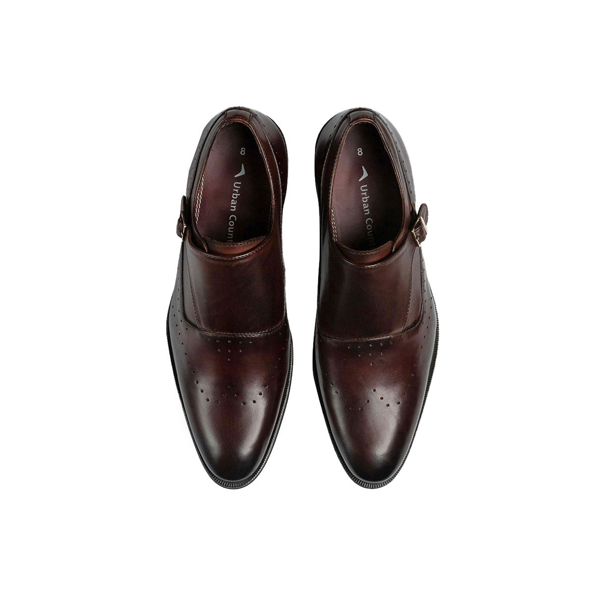 Men Leather Single strap Brogue Monks ǀ RICARDO 6753