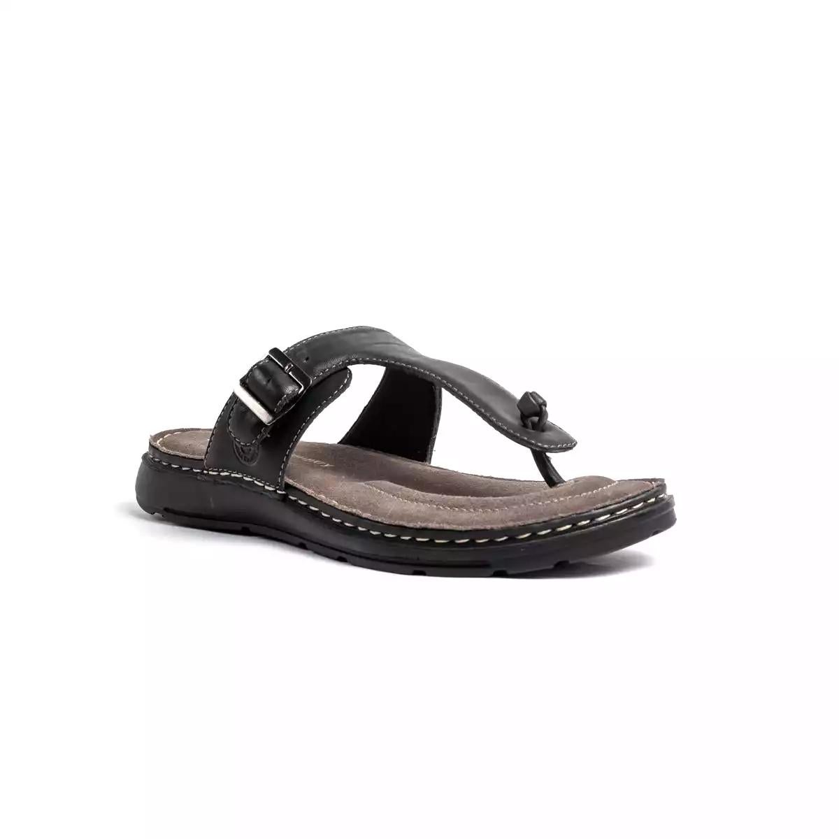 Men Brown Leather T Strap Sandals ǀ BORA 6415 a