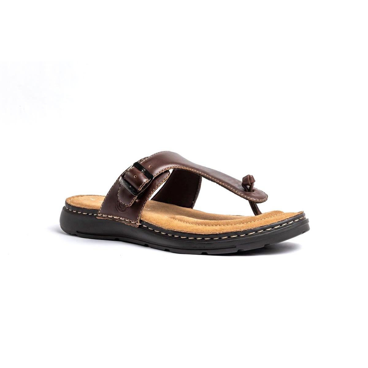 Men Brown Leather T Strap Sandals ǀ BORA 6415 a