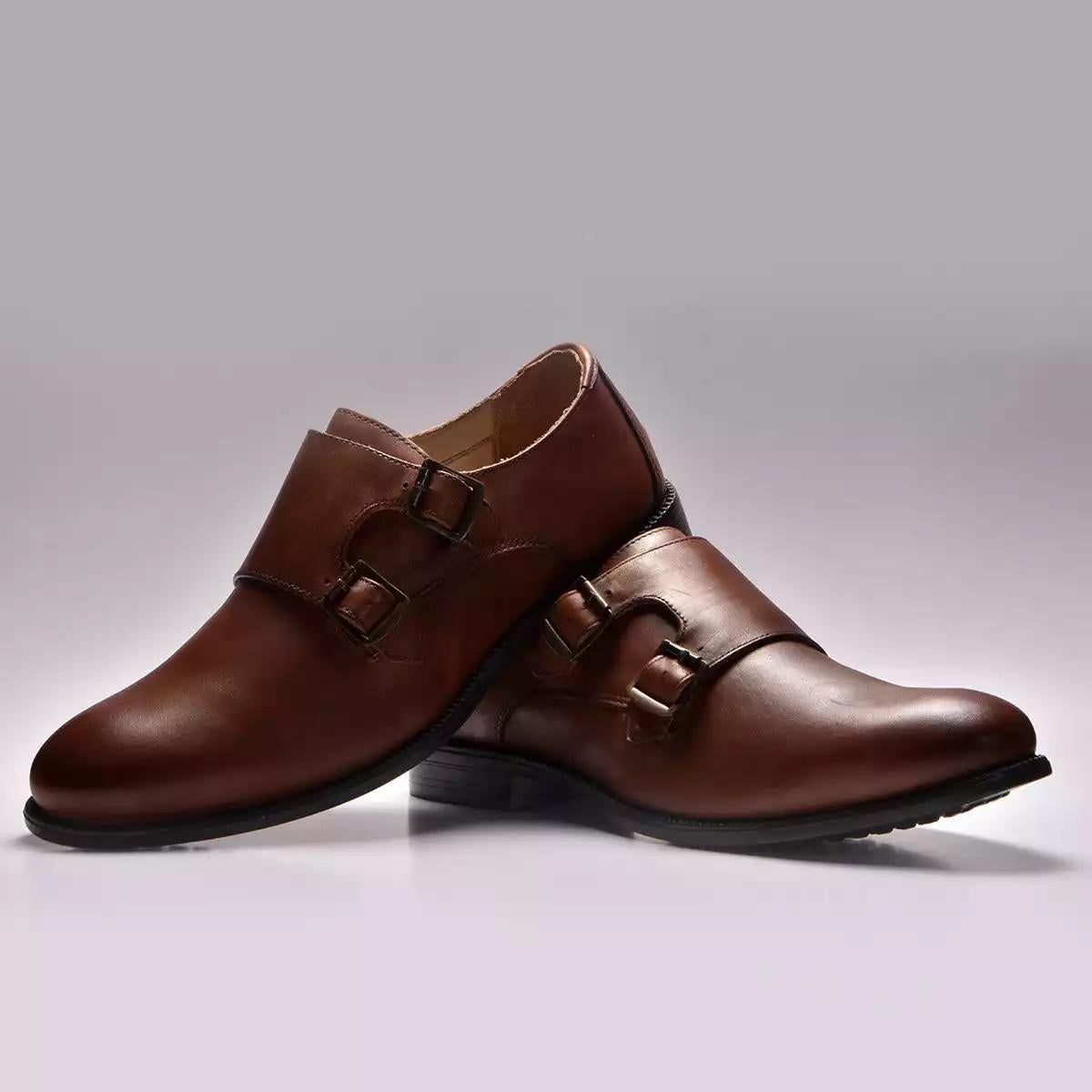 Men Leather Formal Double strap Monks ǀ MAXWELL 4705