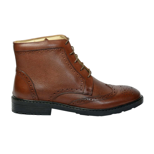 Men Leather Ankle Brogue Boots ǀ IMOLA 6257
