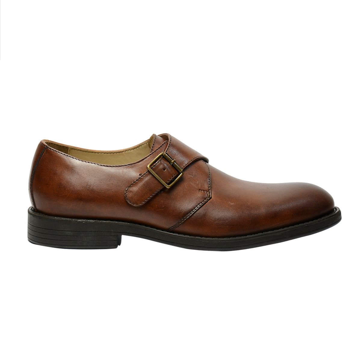 Men Tan Leather Formal Monks ǀ Lucca 4303(a)