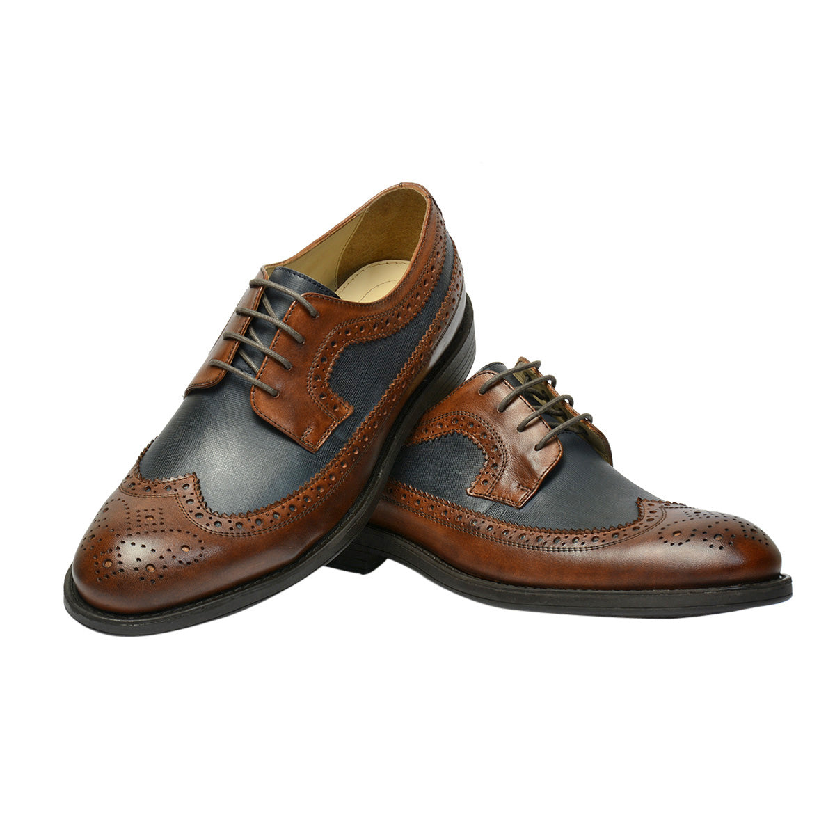 Men Tan Brown Leather Brogues ǀ Lucca 5967