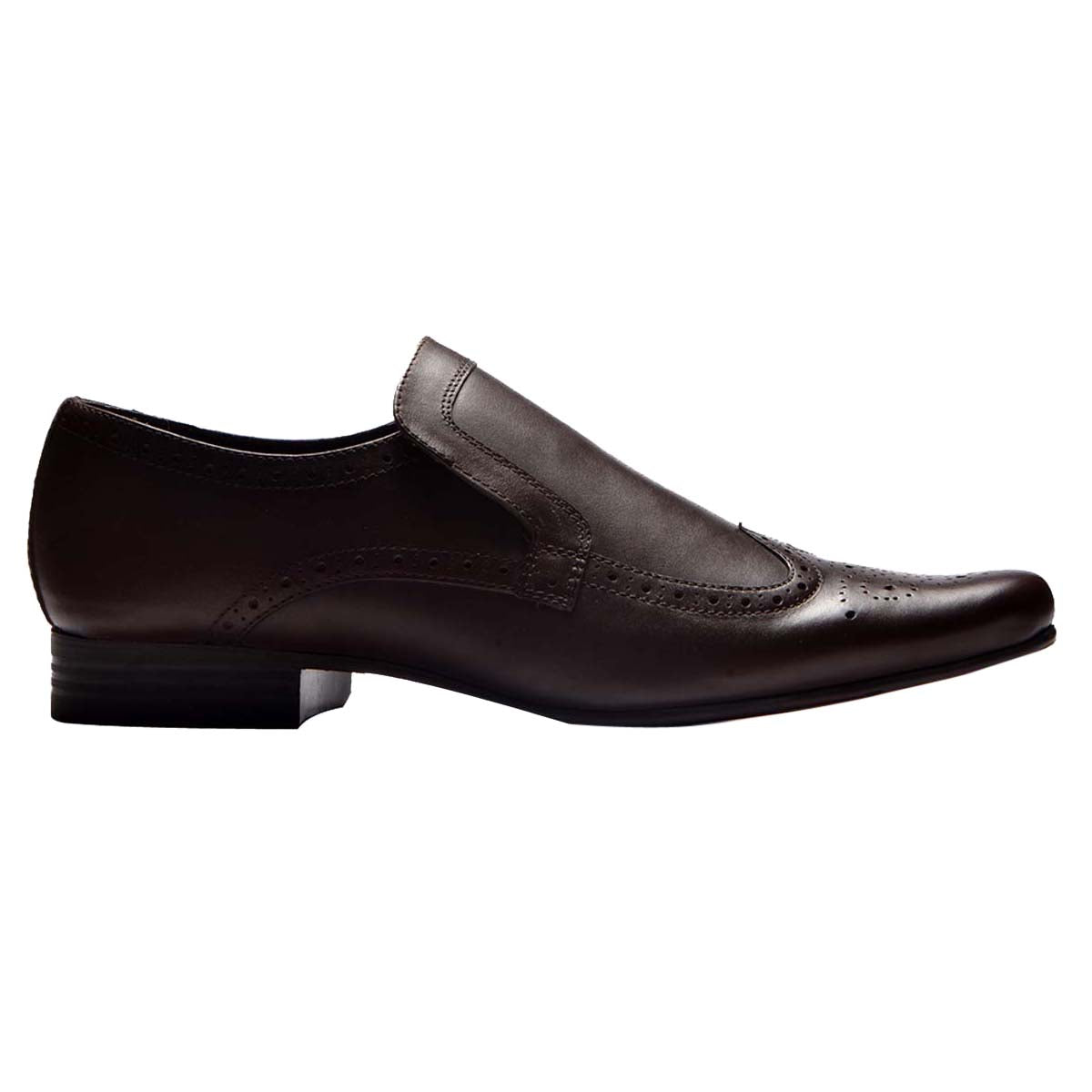Men  Leather Formal Brogue Slip Ons ǀ HAWK 5080