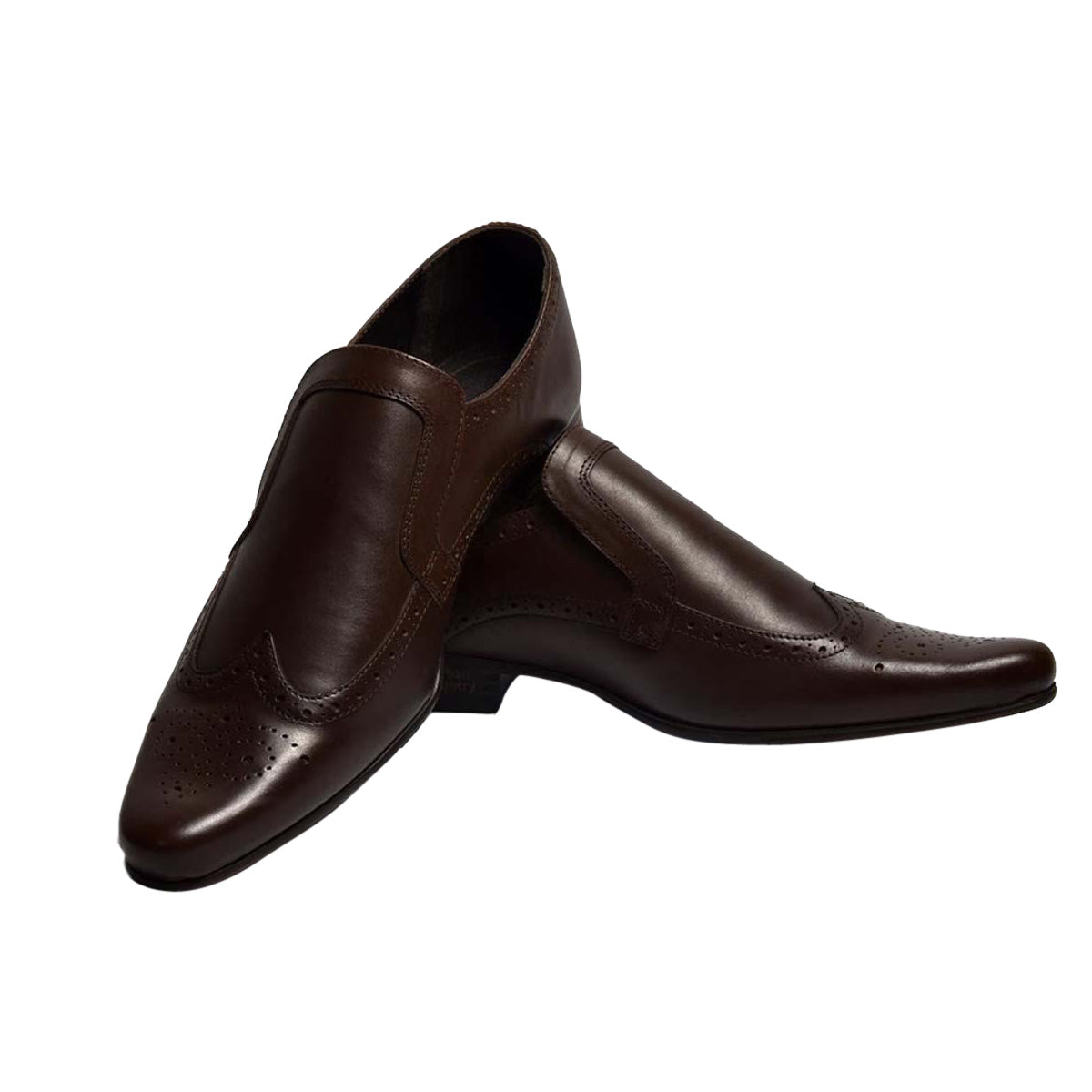 Men  Leather Formal Brogue Slip Ons ǀ HAWK 5080