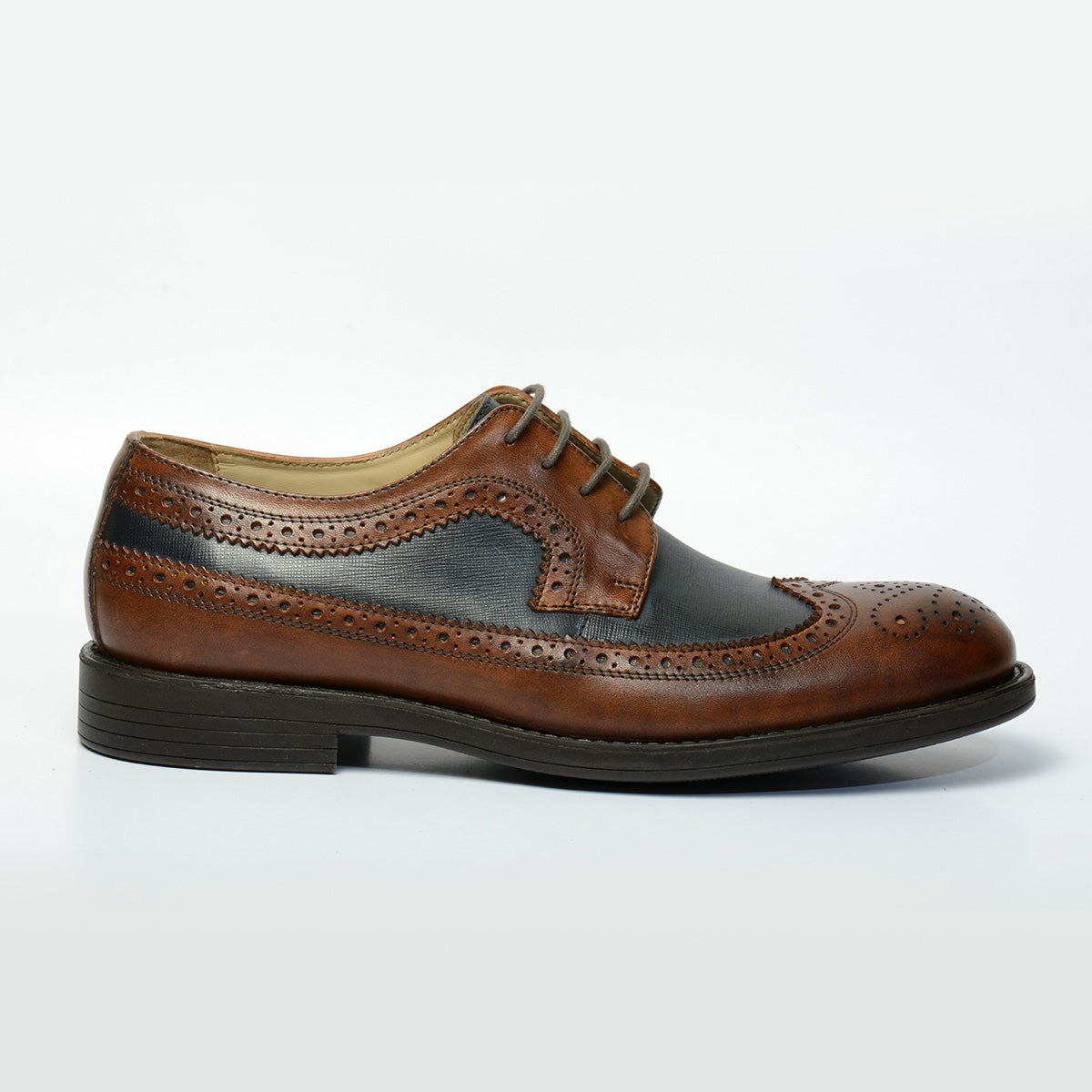 Men Tan Brown Leather Brogues ǀ Lucca 5967