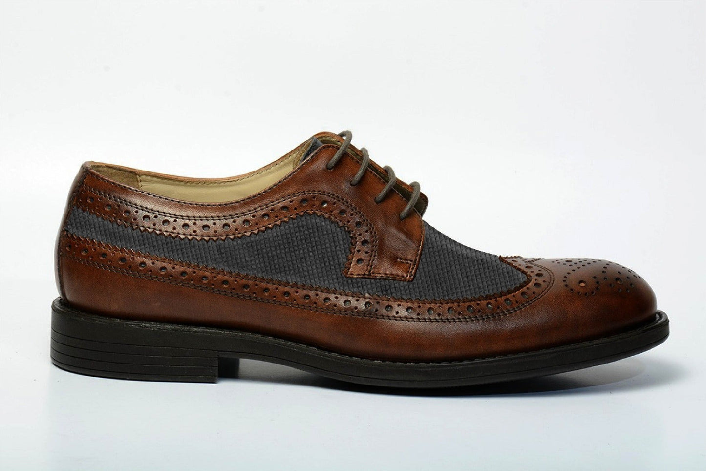 Men Tan Brown Leather Brogues ǀ Lucca 5967