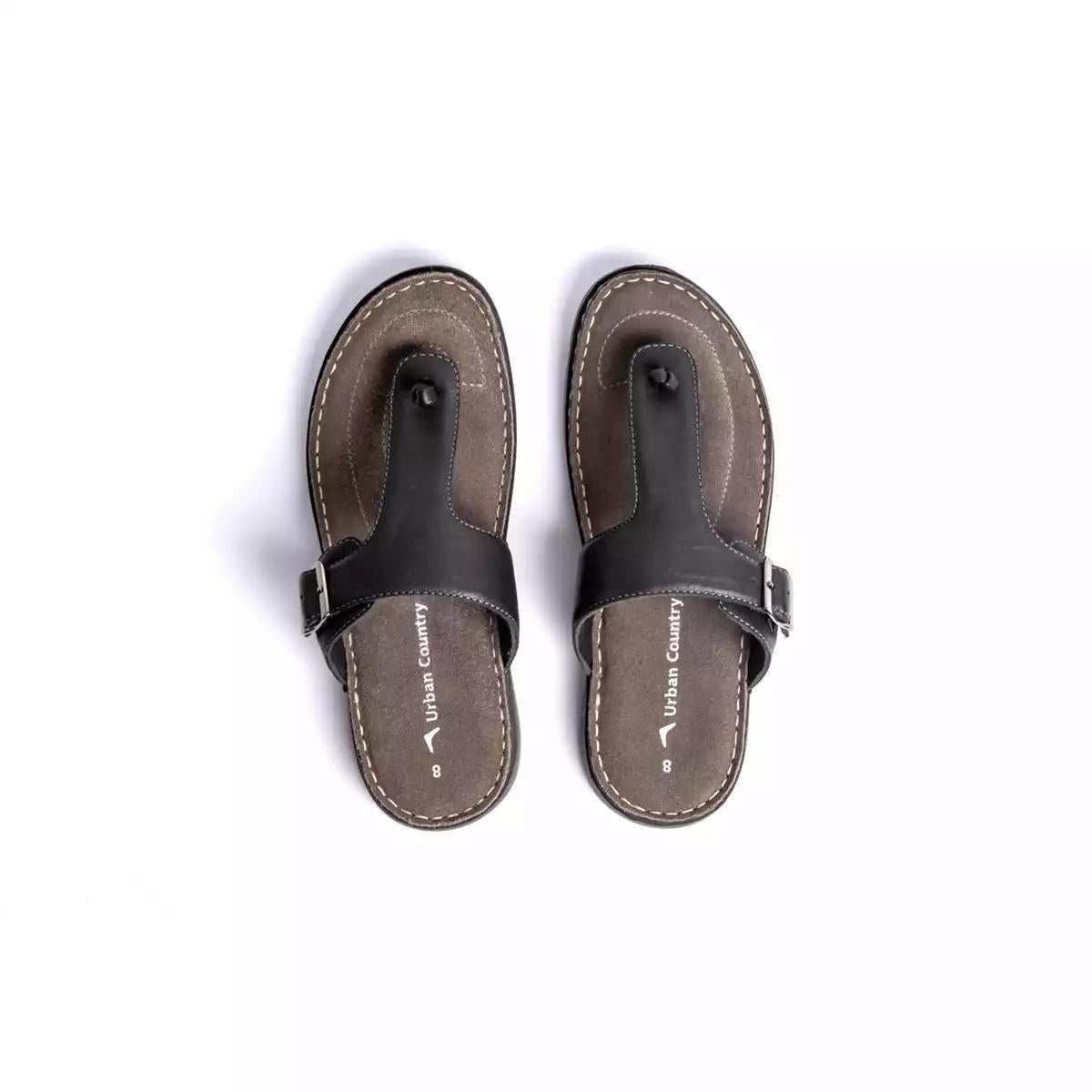 Men Brown Leather T Strap Sandals ǀ BORA 6415 a