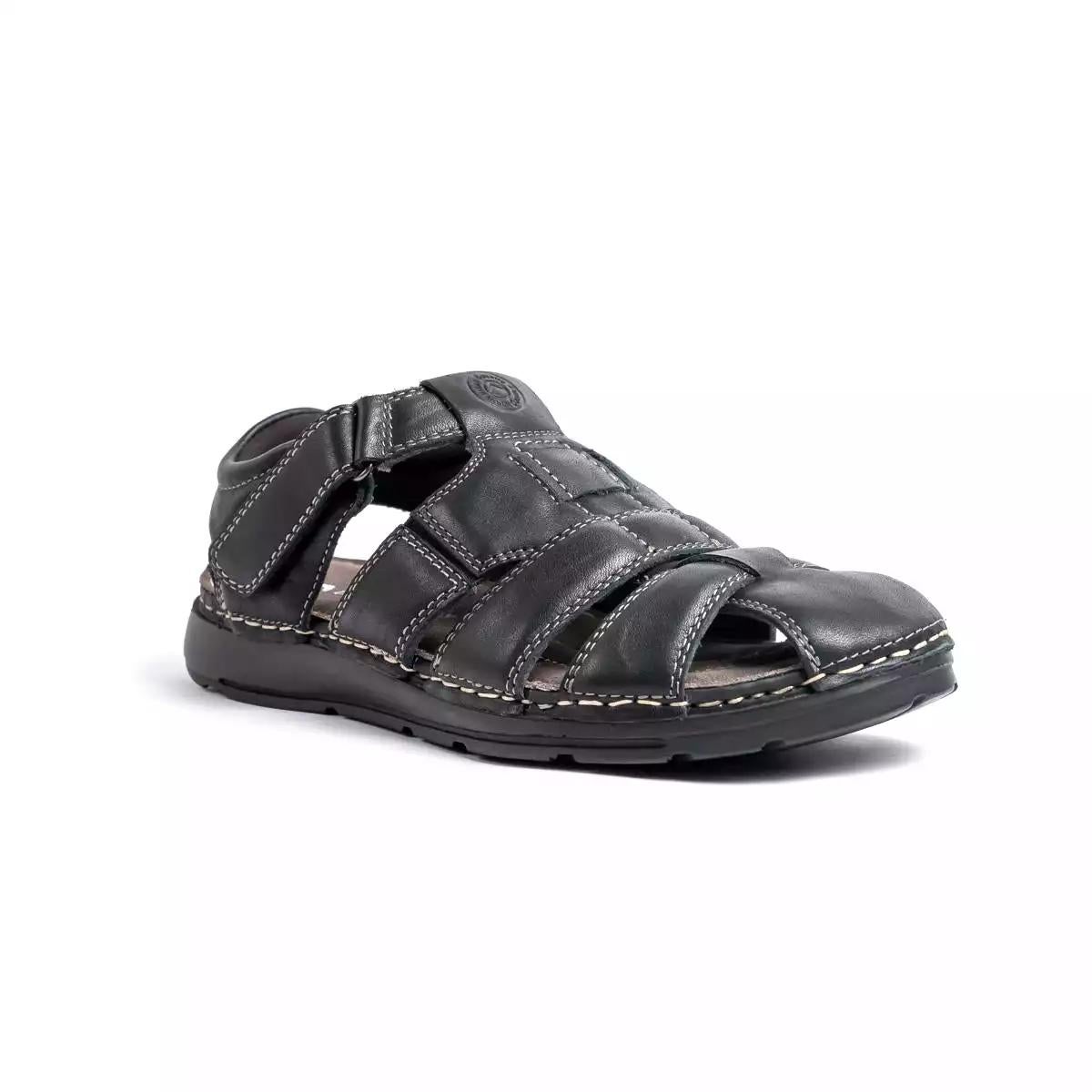 Buy Hush Puppies Men Black Leather Comfort Sandals - Sandals for Men  17908016 | Myntra