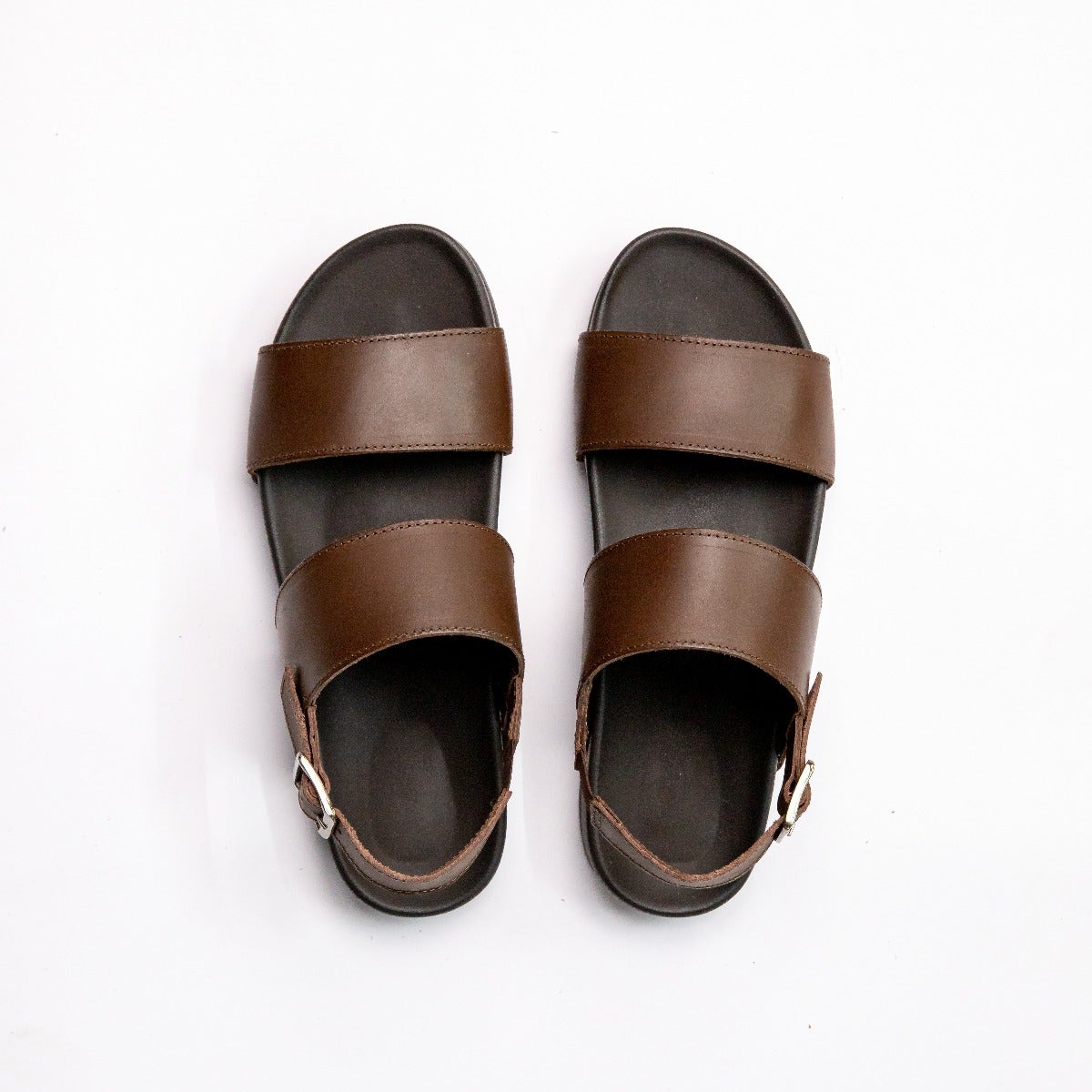 Tuscan Leather Double Strap Sandal in Brown