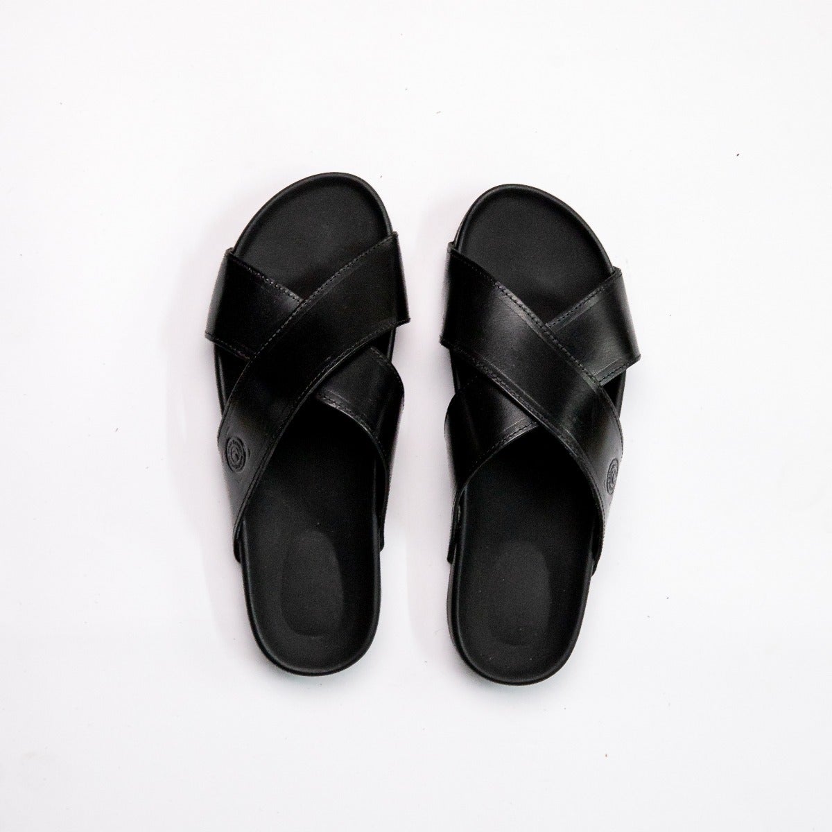 FAUSTO FST FOSMS-2063 BLACK-46 Men's Black Genuine Leather Criss Cross Strap  Back Open Slip On Closed Toe Dress Sandals (12 UK) : Amazon.in: Fashion